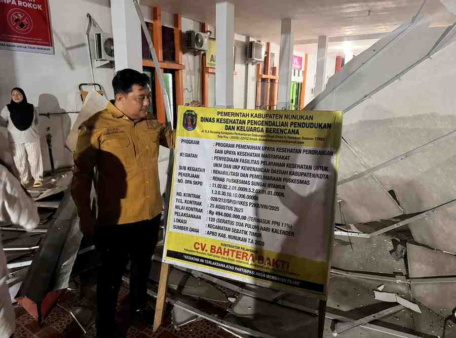 Plafon Puskesmas Sungai Nyamuk Ambruk, DPRD Nunukan Desak Audit Menyeluruh