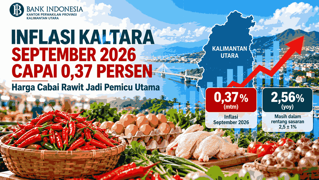 Inflasi Kaltara September 2026 Capai 0,37 Persen, Harga Cabai Rawit Jadi Pemicu Utama